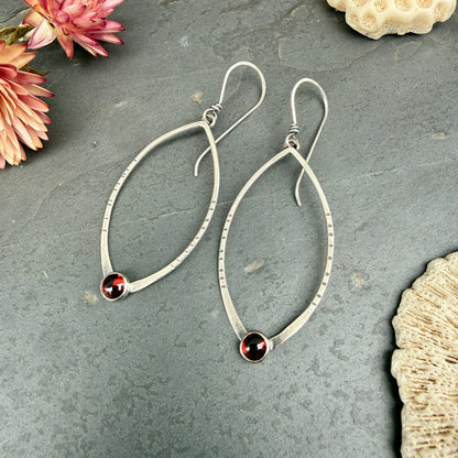Large Open Leaf Earrings - with stone options