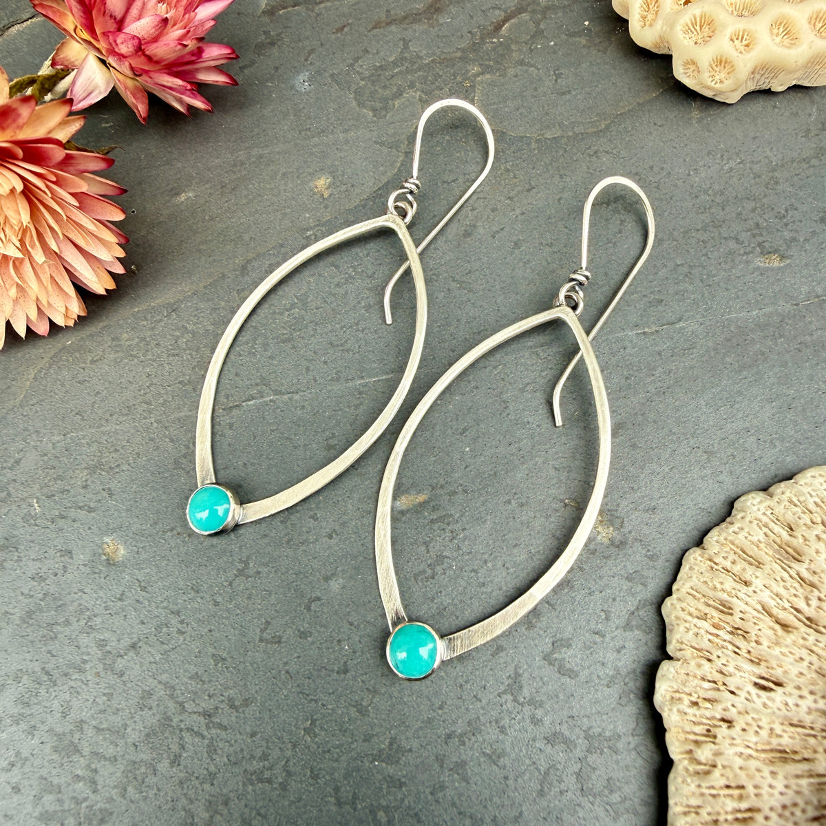 Large Open Leaf Earrings - with stone options