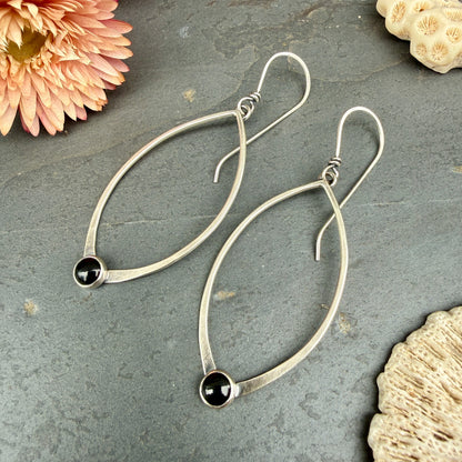 Large Open Leaf Earrings - with stone options