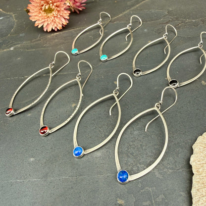 Large Open Leaf Earrings - with stone options