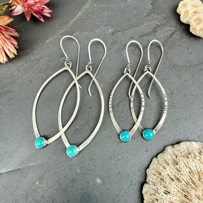 Small Open Leaf Earrings - with stone options