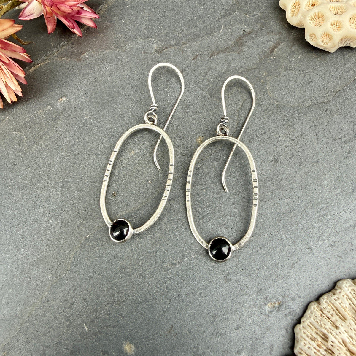 Small Oval Portal Earrings - with stone options