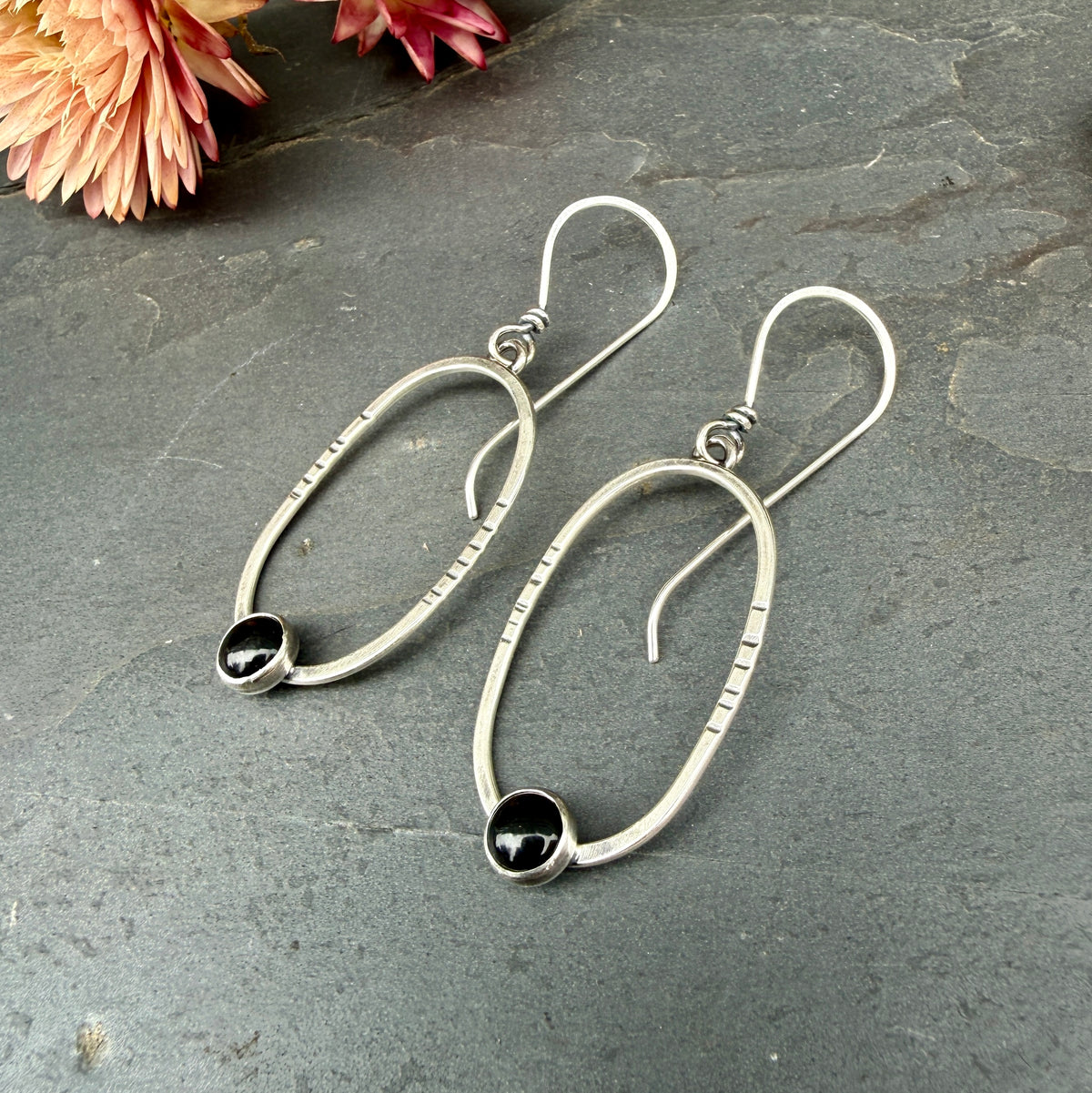 Small Oval Portal Earrings - with stone options