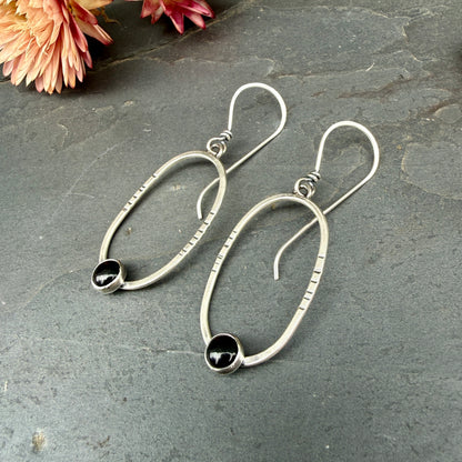 Small Oval Portal Earrings - with stone options