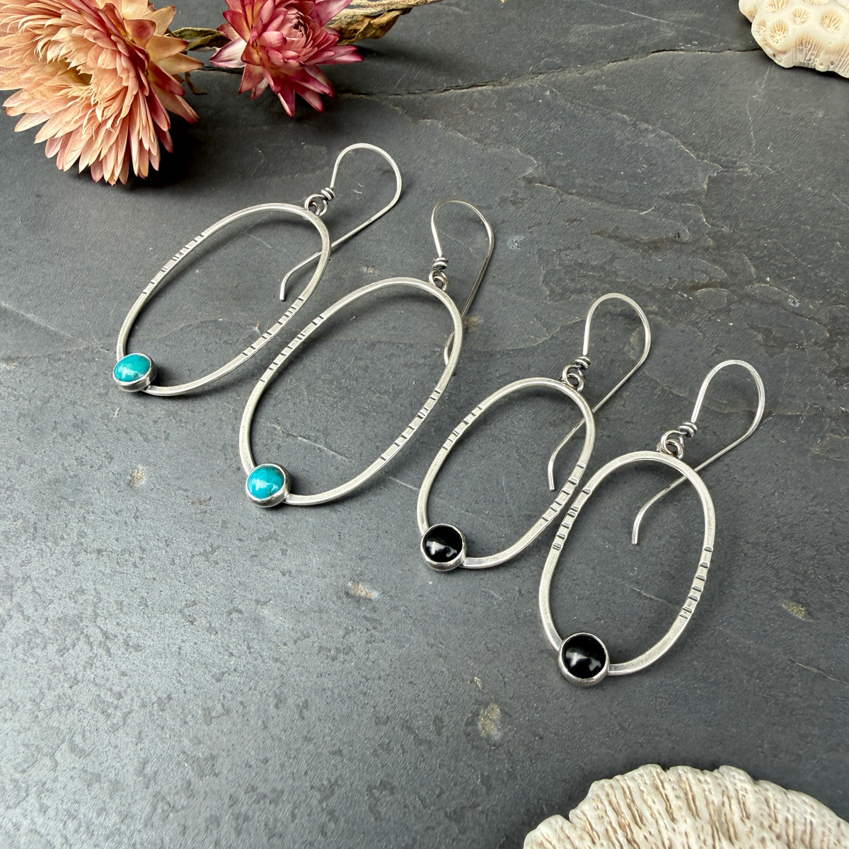 Large Oval Portal Earrings - with stone options