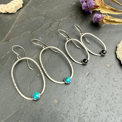 Large Oval Portal Earrings - with stone options