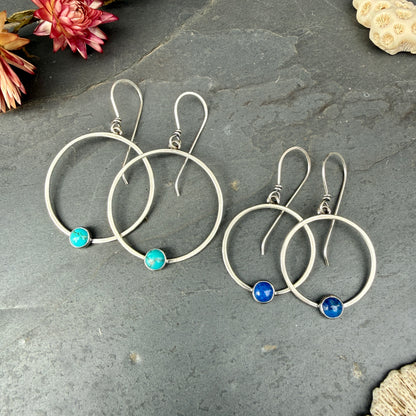 Large Round Portal Earrings - with stone options
