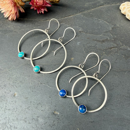 Small Round Portal Earrings - with stone options