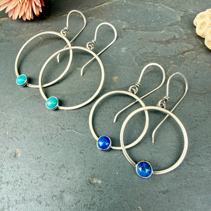 Large Round Portal Earrings - with stone options