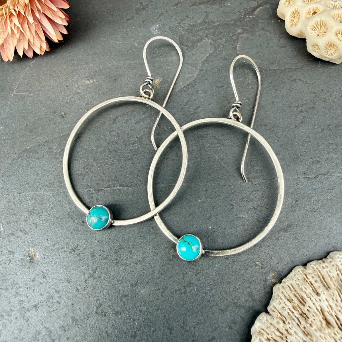 Large Round Portal Earrings - with stone options