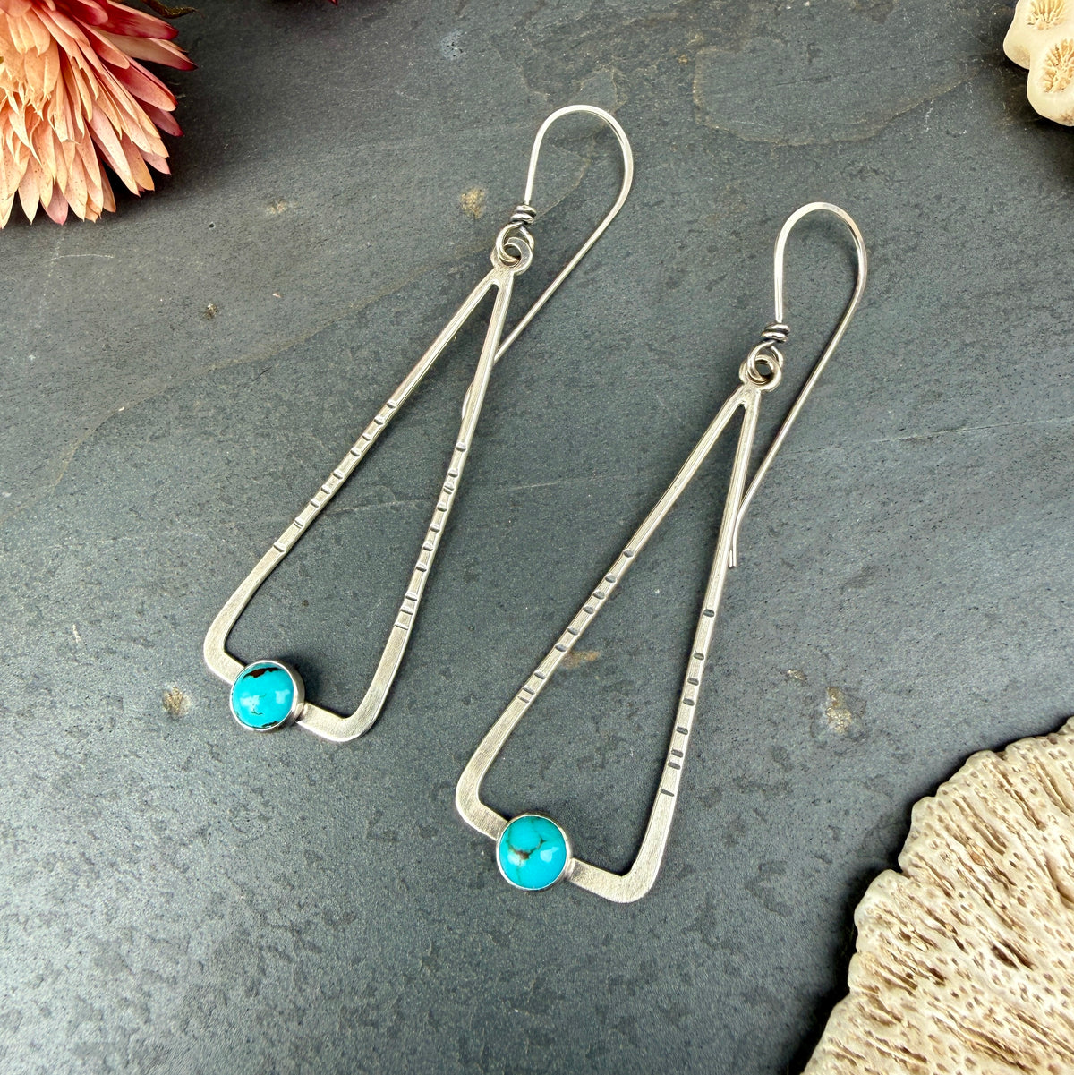 Large Triangle Portal Earrings - with stone options
