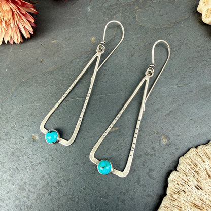 Large Triangle Portal Earrings - with stone options