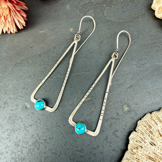 Large Triangle Portal Earrings - with stone options