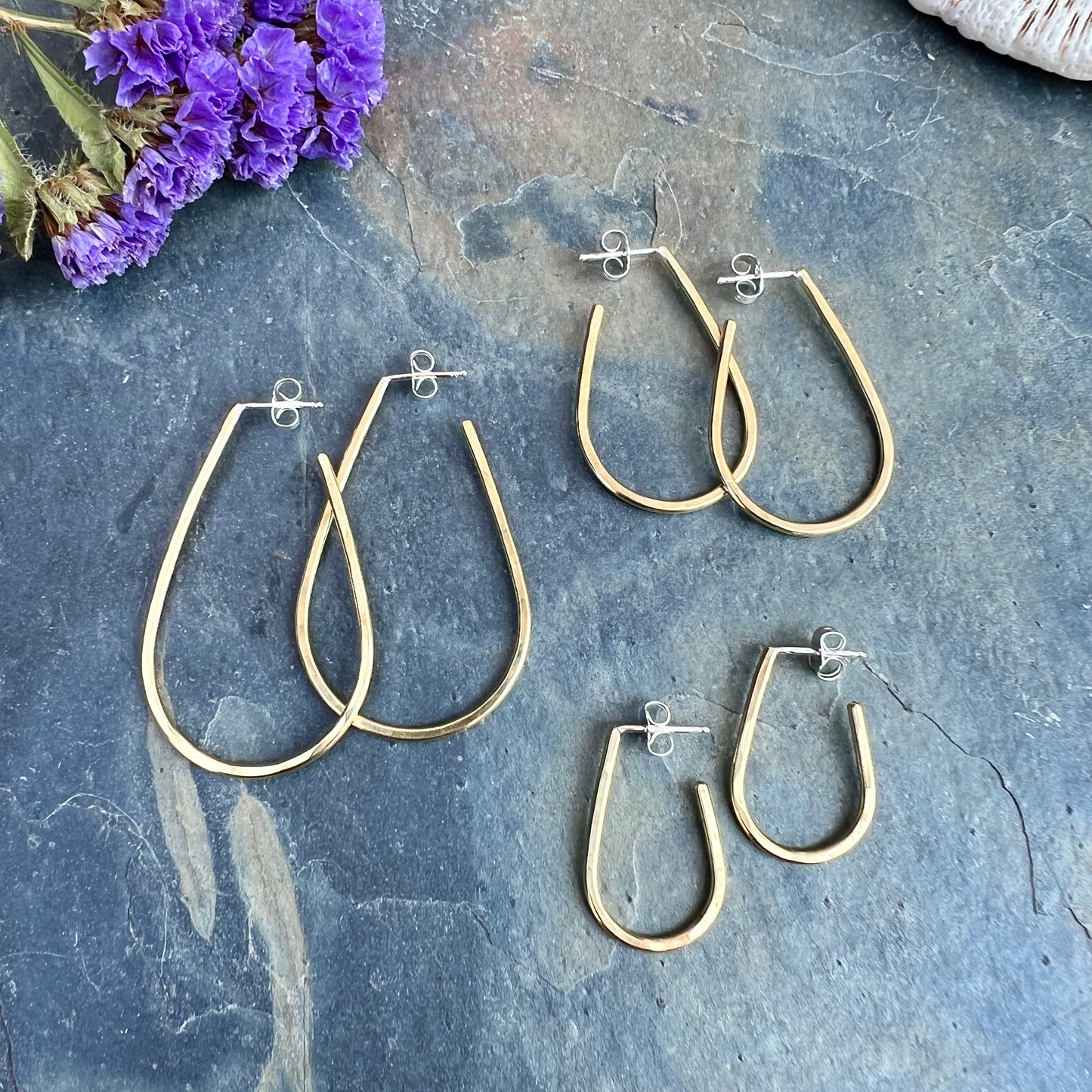 Drop Hoops - Brass