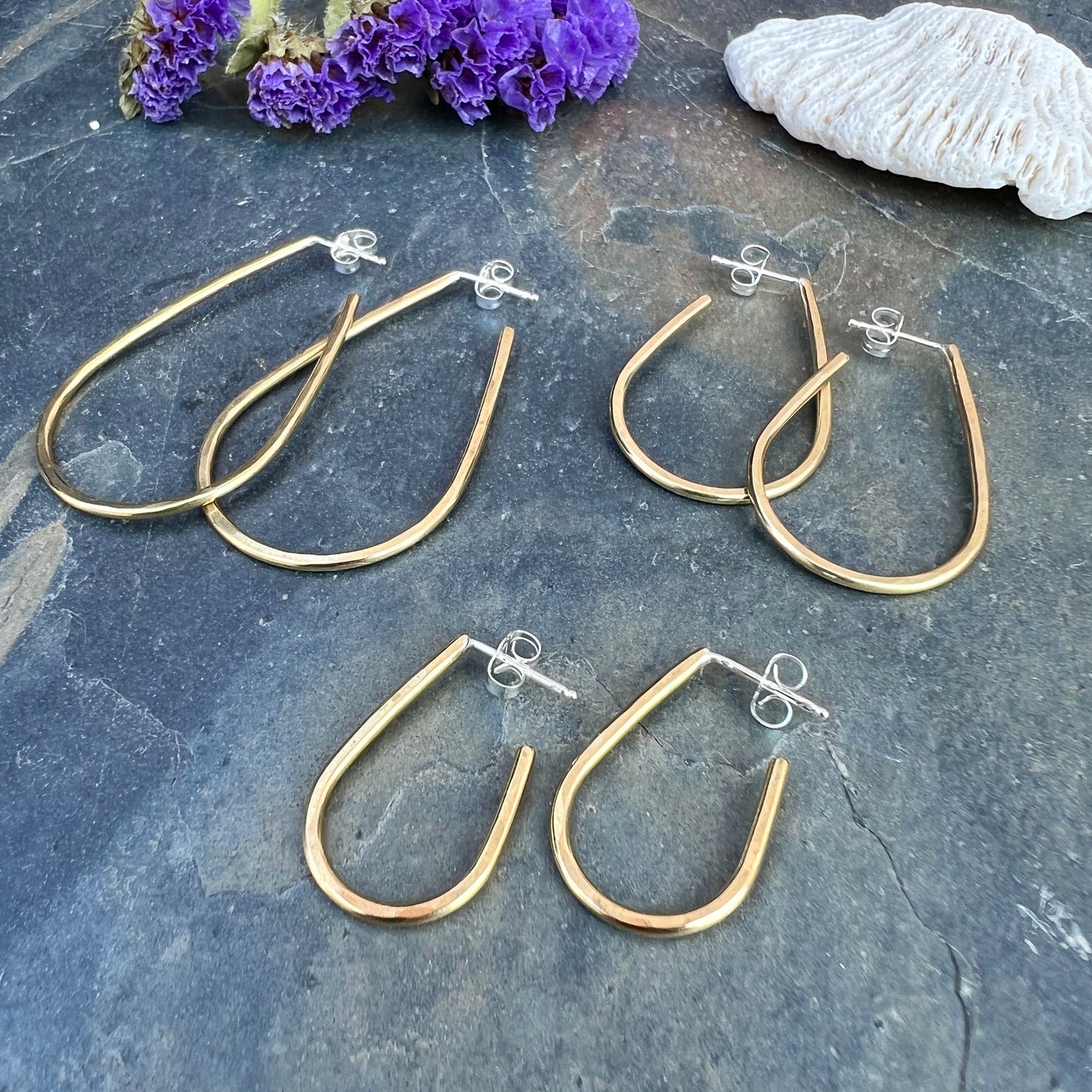 Drop Hoops - Brass