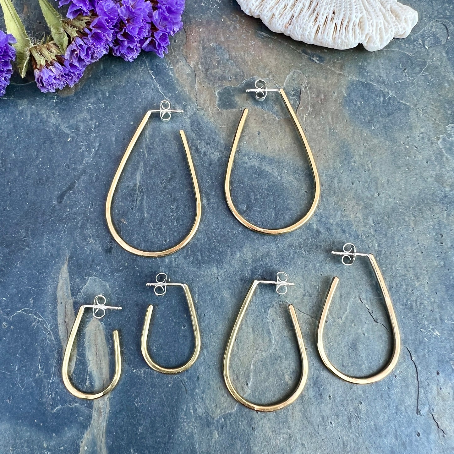 Drop Hoops - Brass