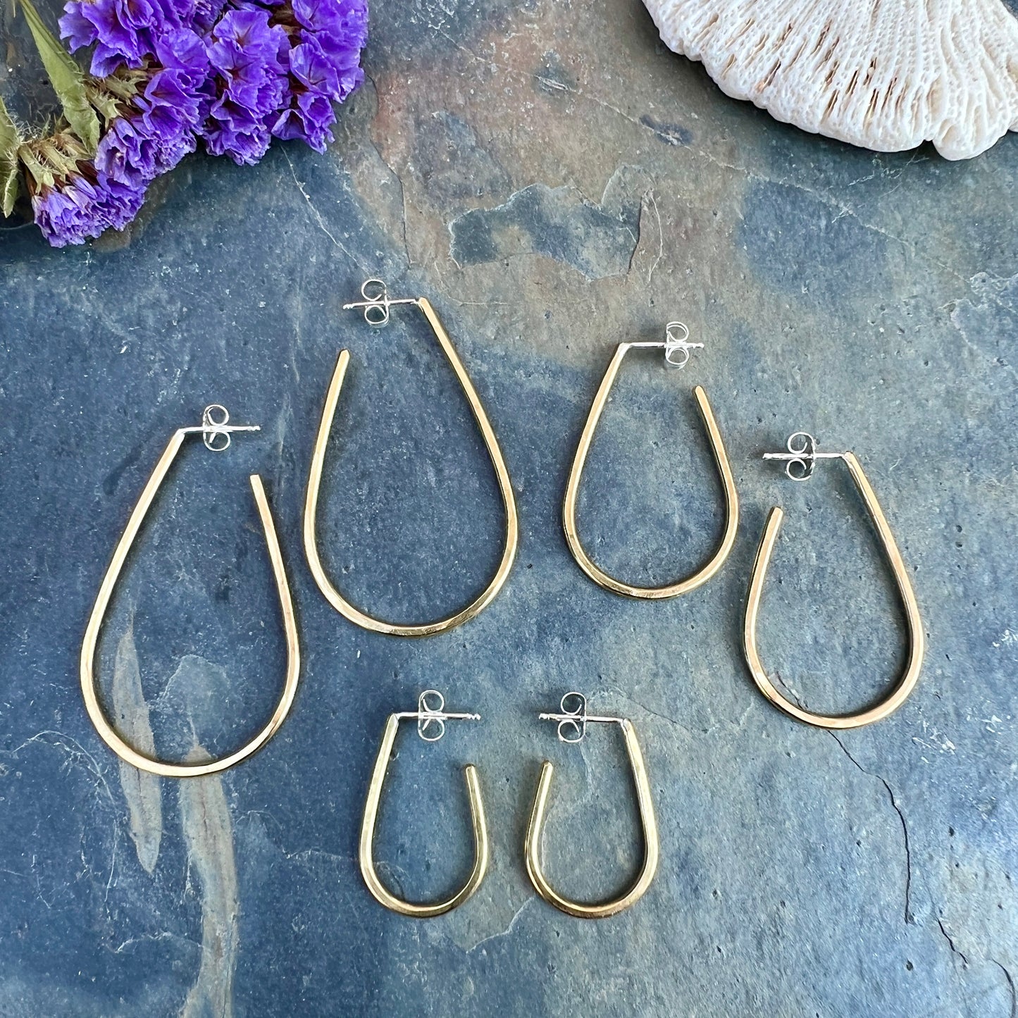 Drop Hoops - Brass