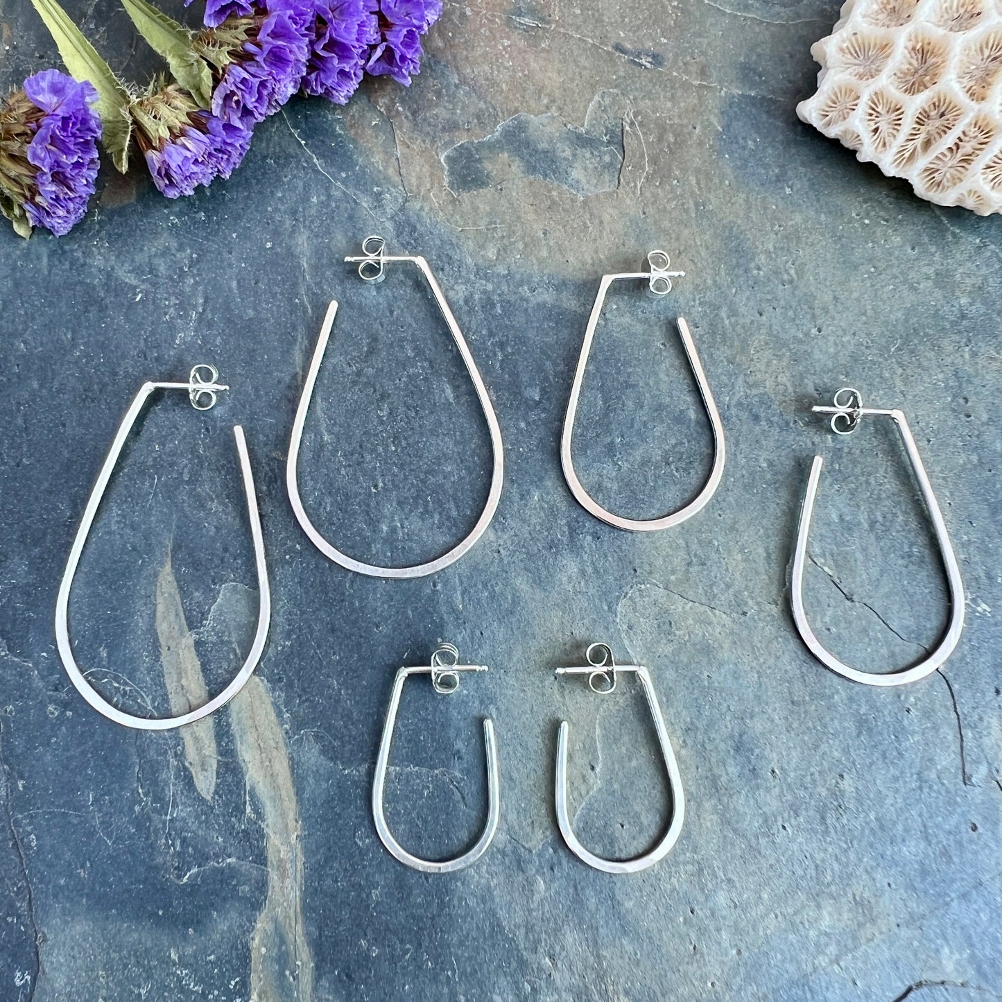 Drop Hoops - Silver