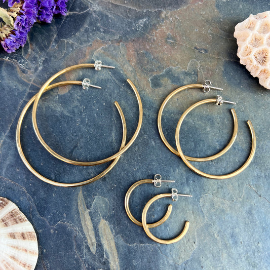 Everyday Hammered Hoops - Brass