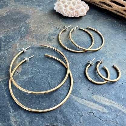 Everyday Hammered Hoops - Brass