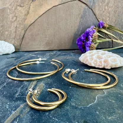 Everyday Hammered Hoops - Brass