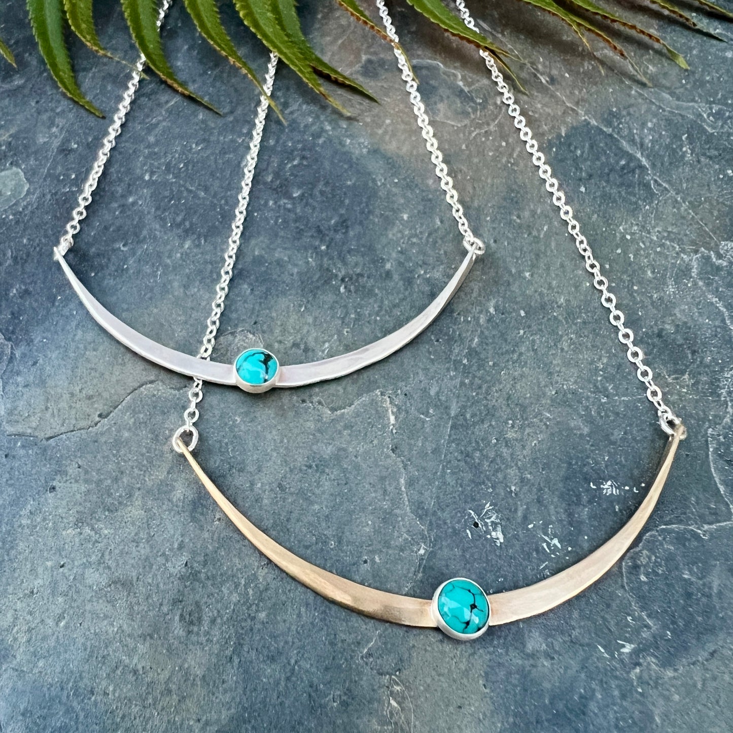 Scoop Necklace with Stone