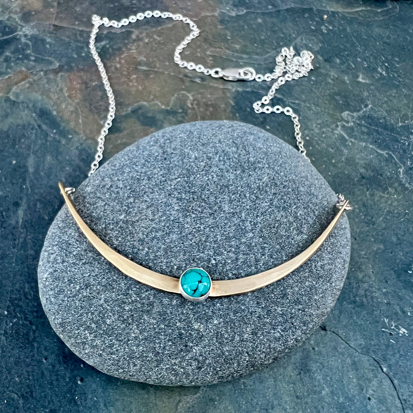 Scoop Necklace with Stone