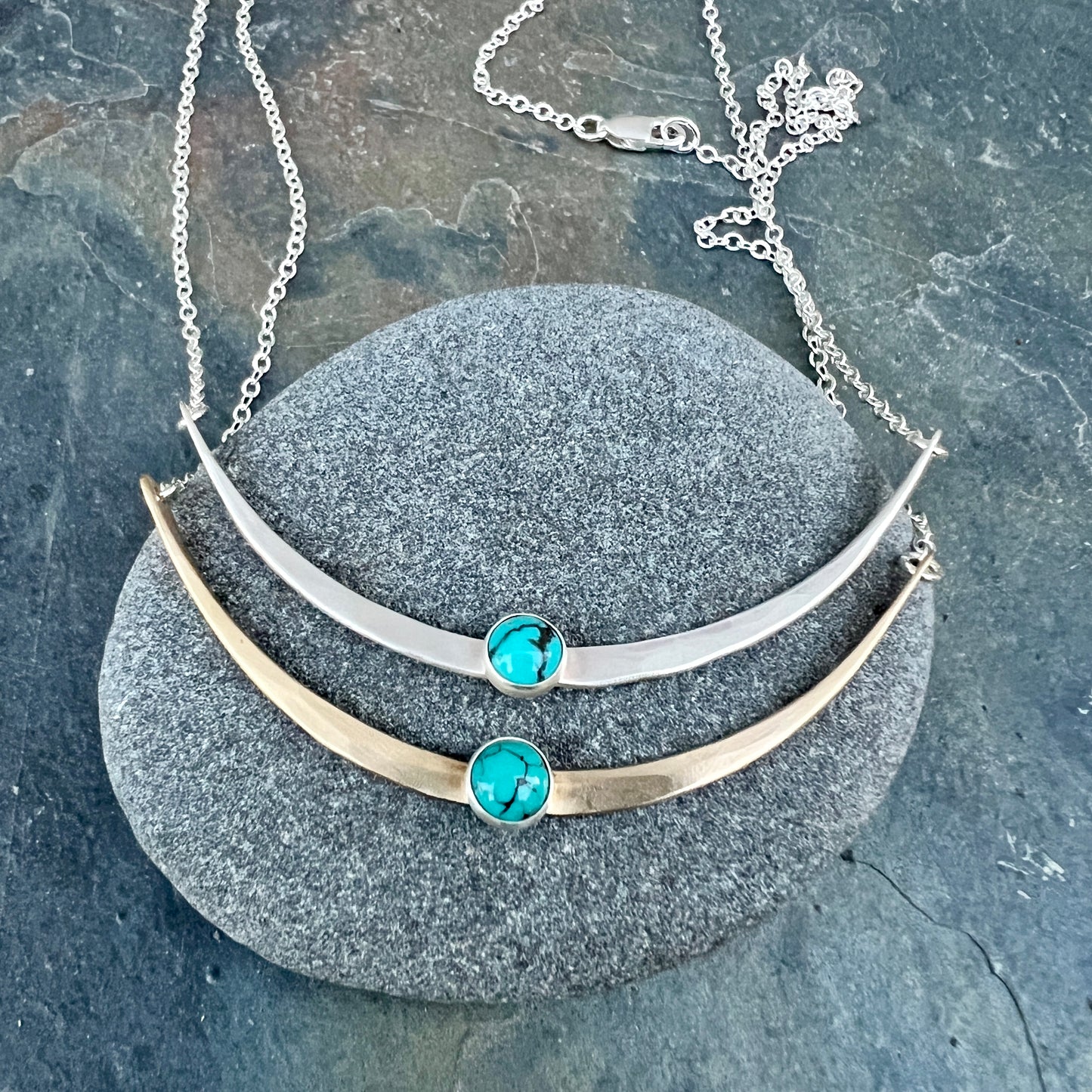 Scoop Necklace with Turquoise