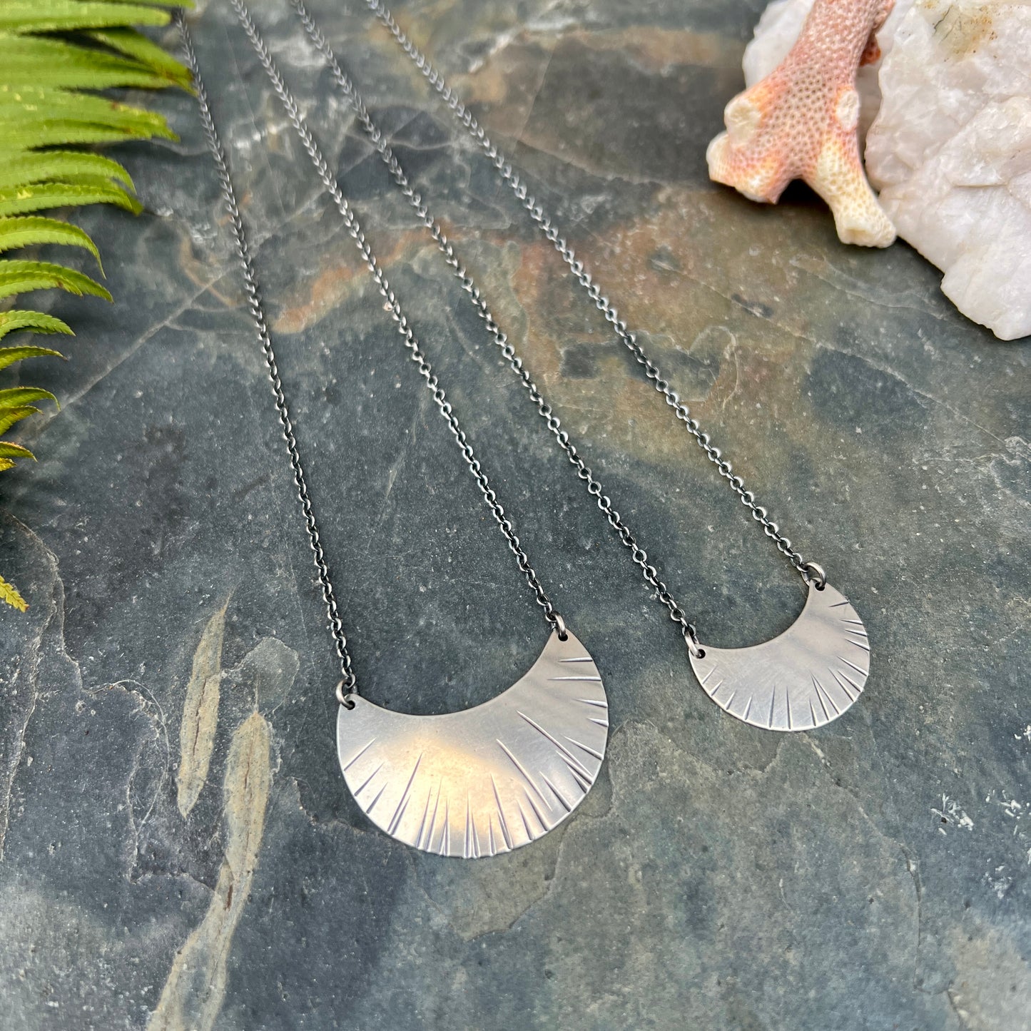 Crescent Moon Necklace - Silver