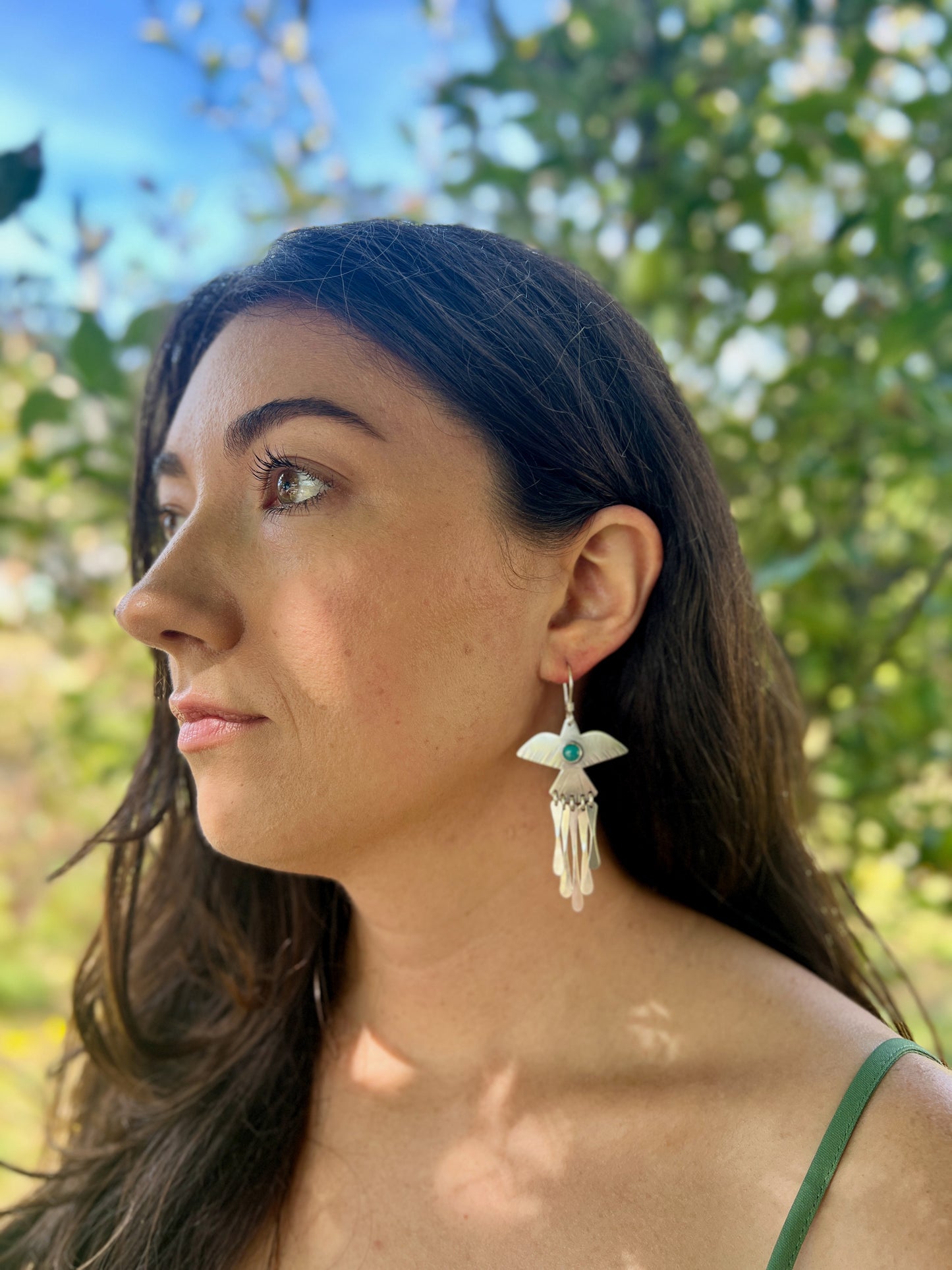 Phoenix Earrings with Stone