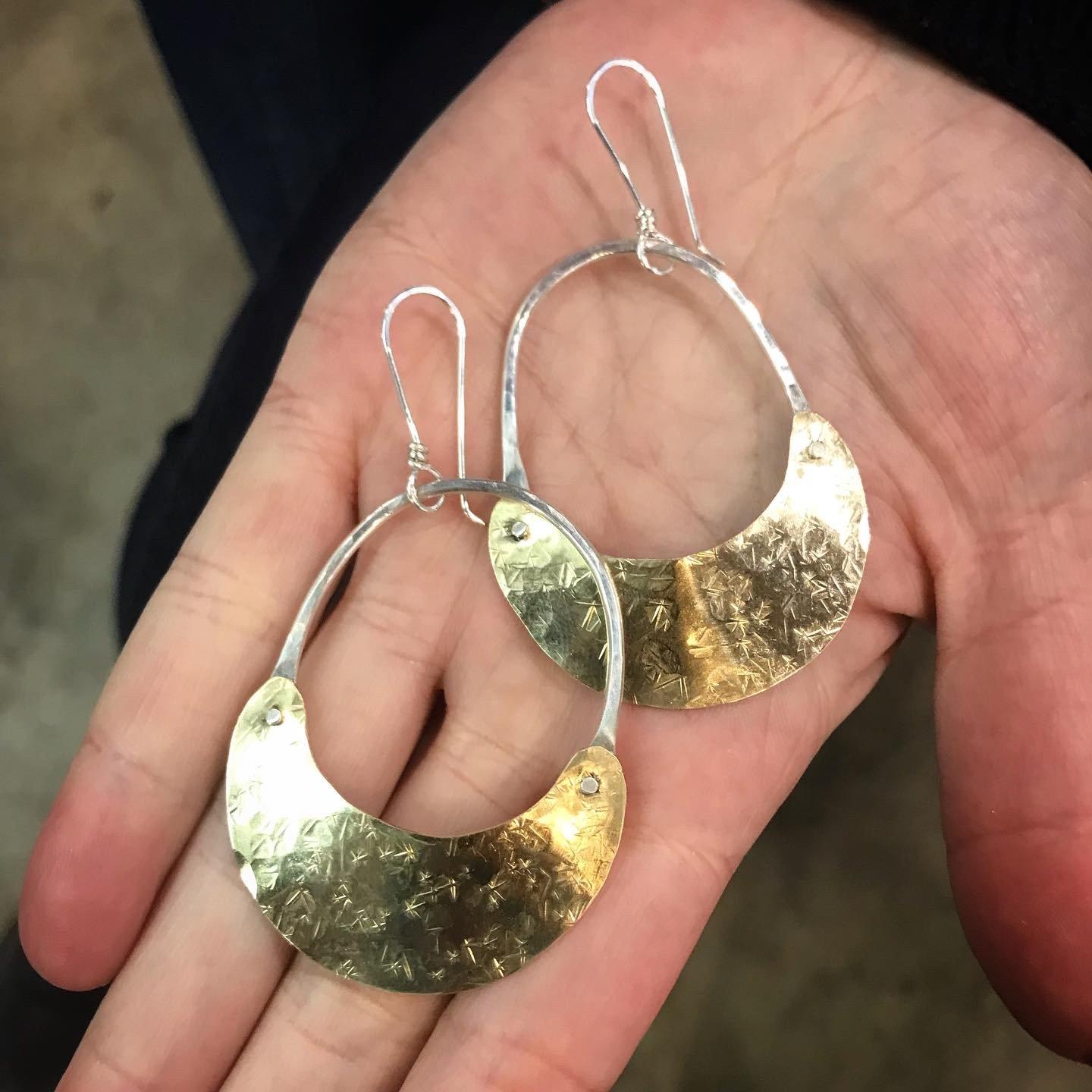 Rivets and Texture: Statement Earrings or Pendant - 4 hours