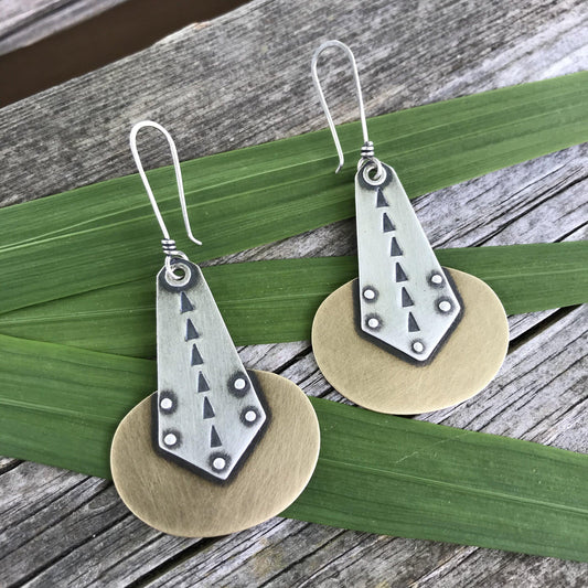 Riveted Statement Earrings: Variation Two