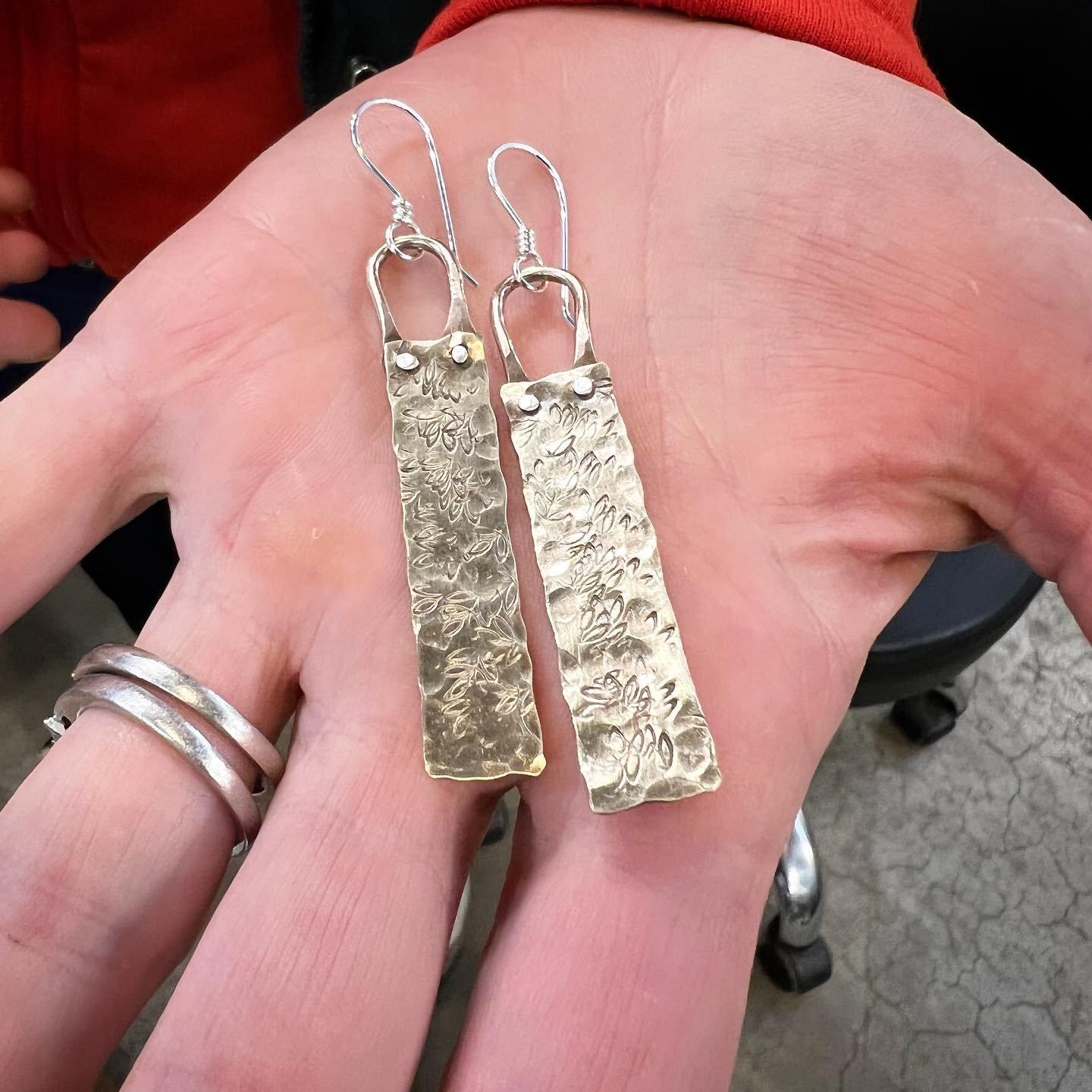 Rivets and Texture: Statement Earrings or Pendant - 4 hours