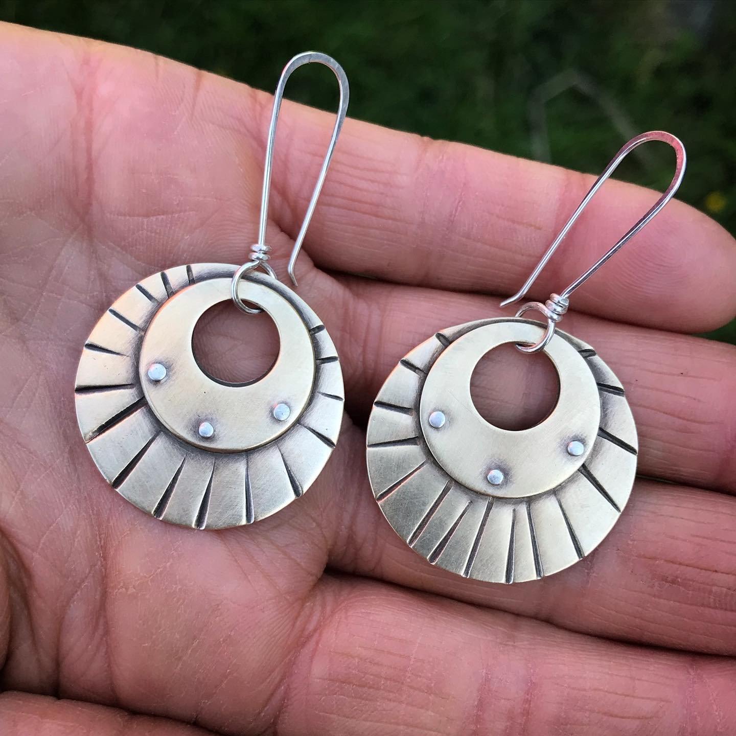 Rivets and Texture: Statement Earrings or Pendant - 4 hours