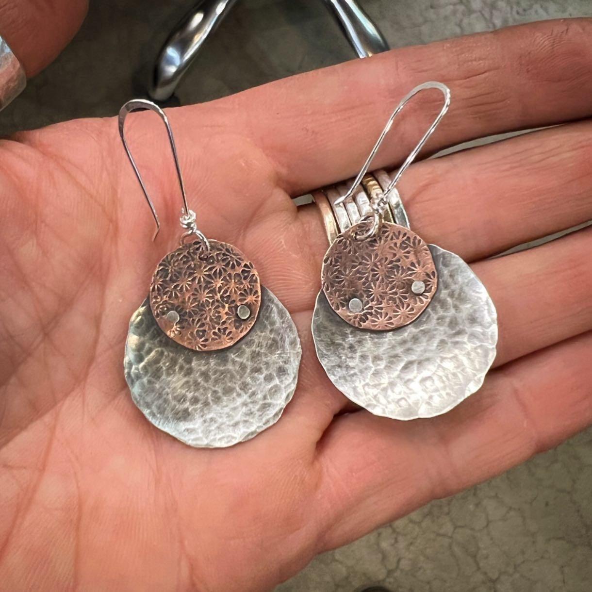 Rivets and Texture: Statement Earrings or Pendant - 4 hours