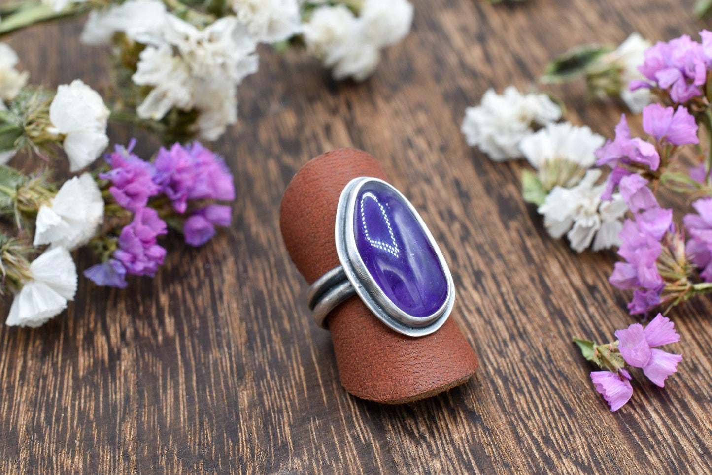 Dark Purple Amethyst Ring - Size 7