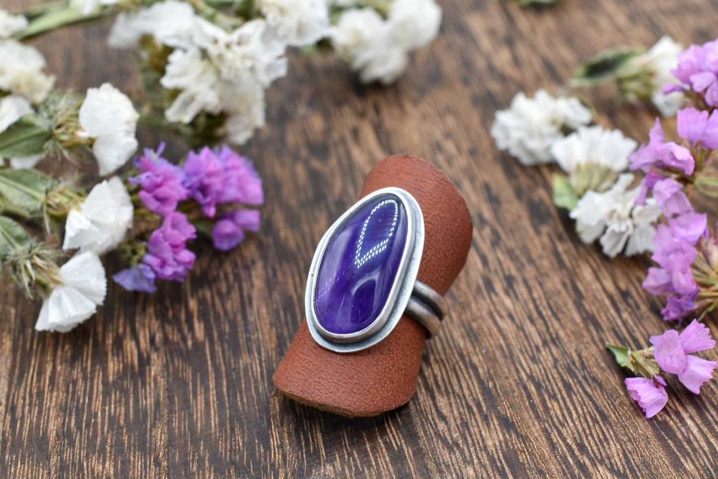 Dark Purple Amethyst Ring - Size 7