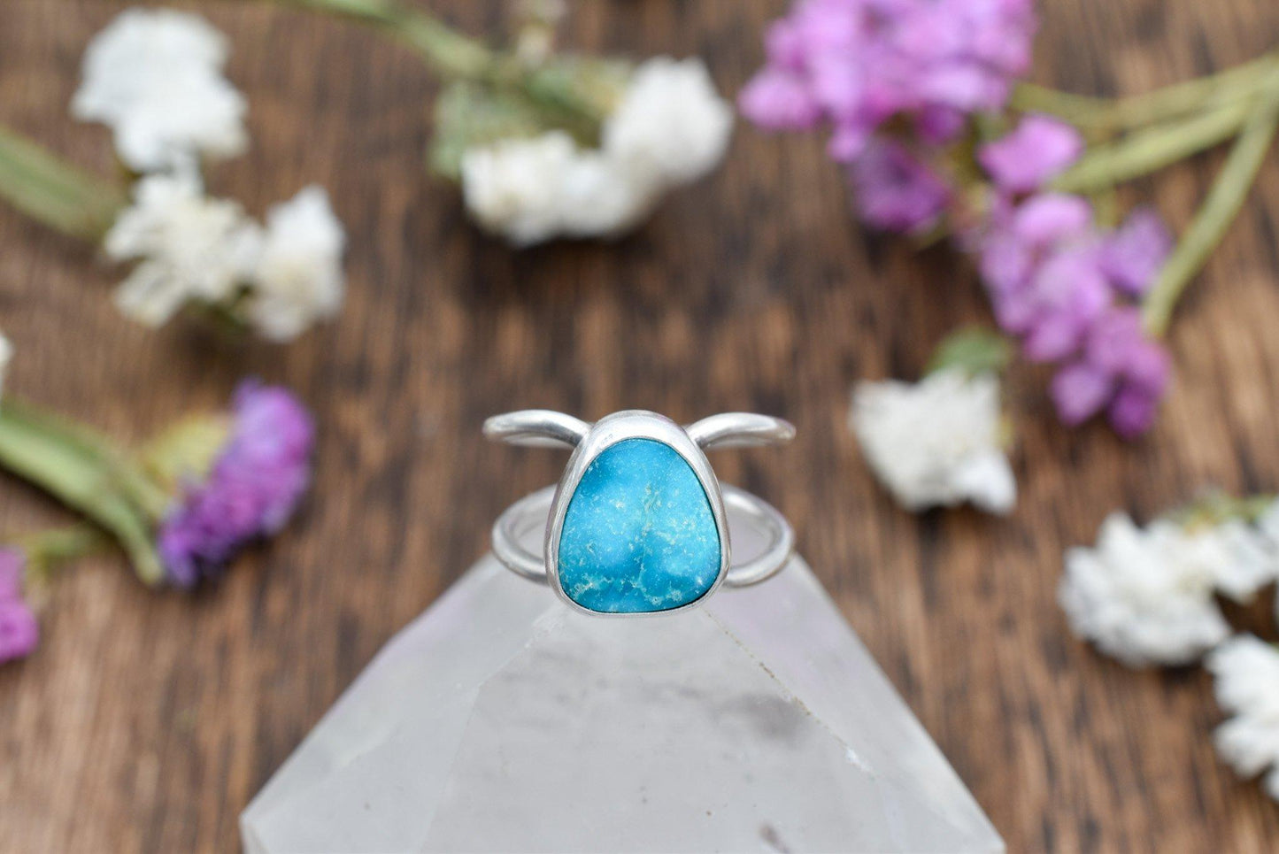 Turquoise Mountain, Open Band Ring - Size 5