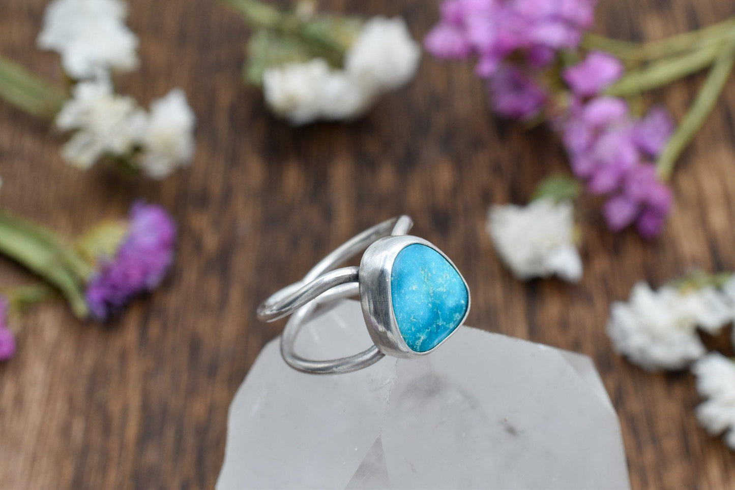 Turquoise Mountain, Open Band Ring - Size 5