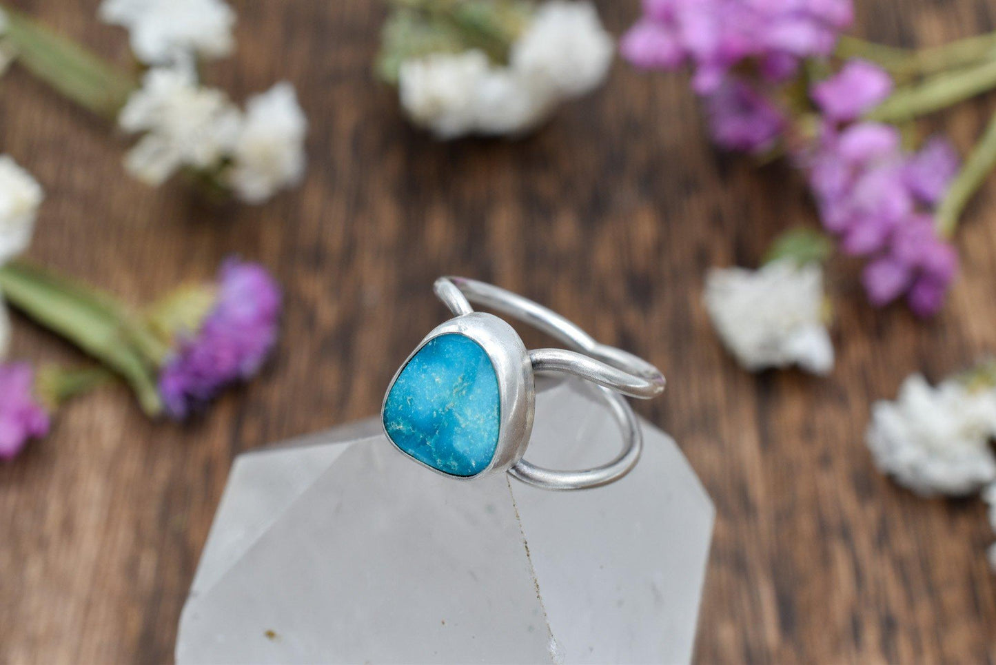 Turquoise Mountain, Open Band Ring - Size 5