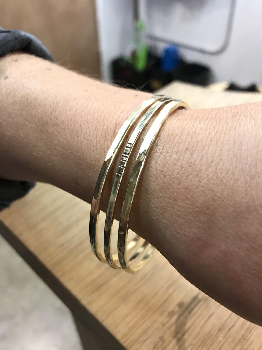 Hammered Bangles and Cuffs - 3.5 hours