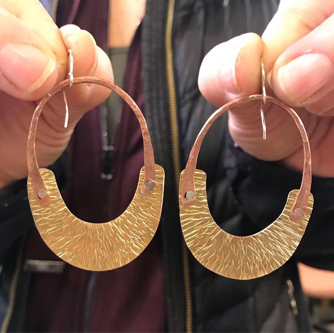 Rivets and Texture: Statement Earrings or Pendant - 4 hours