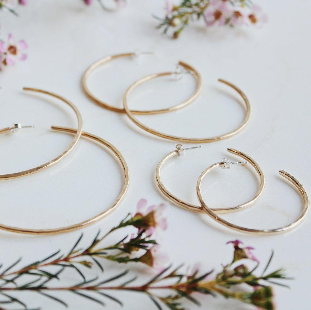 Hand Forged Hoops and Stud Earrings - 4 hours