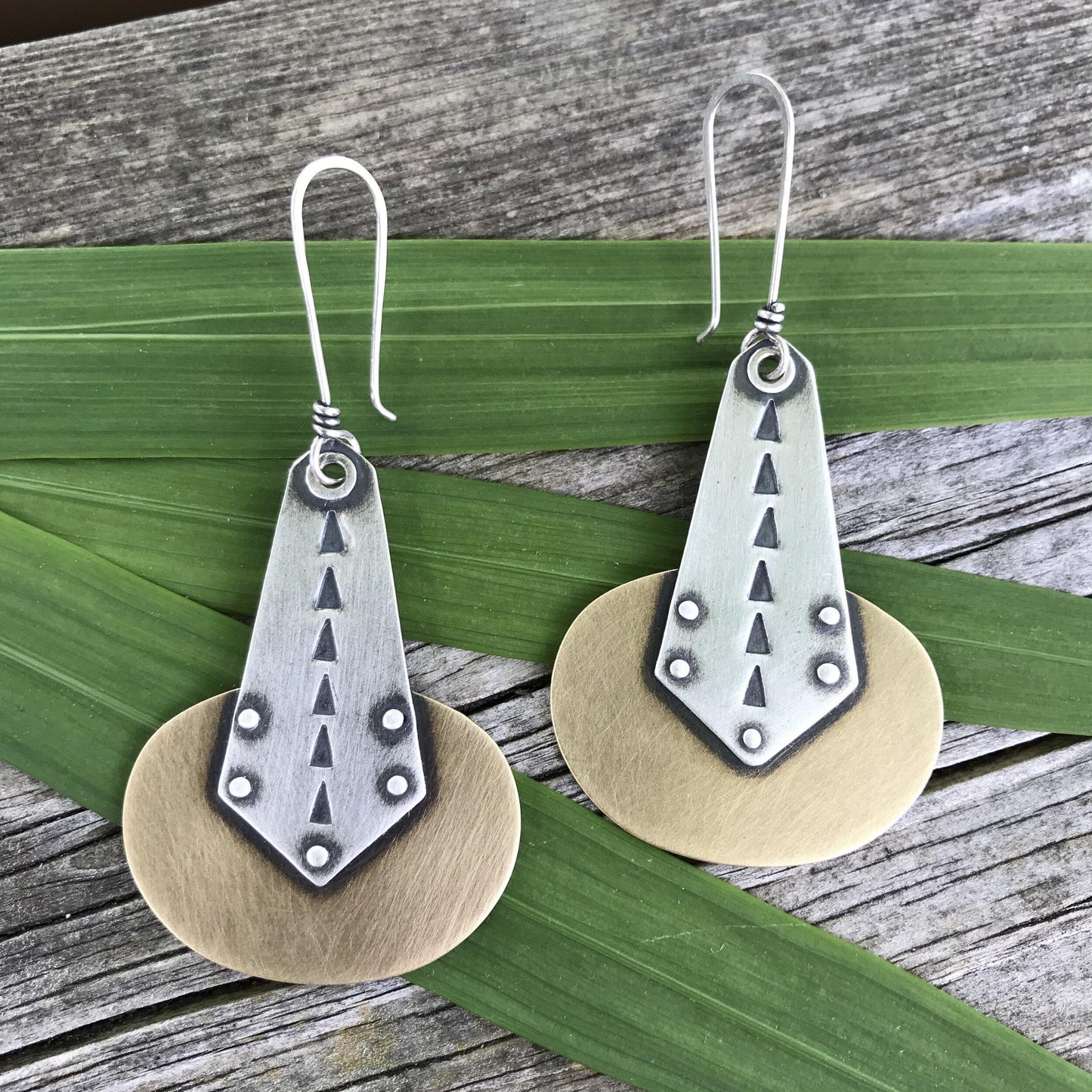 Riveted Statement Earrings: Variation Two