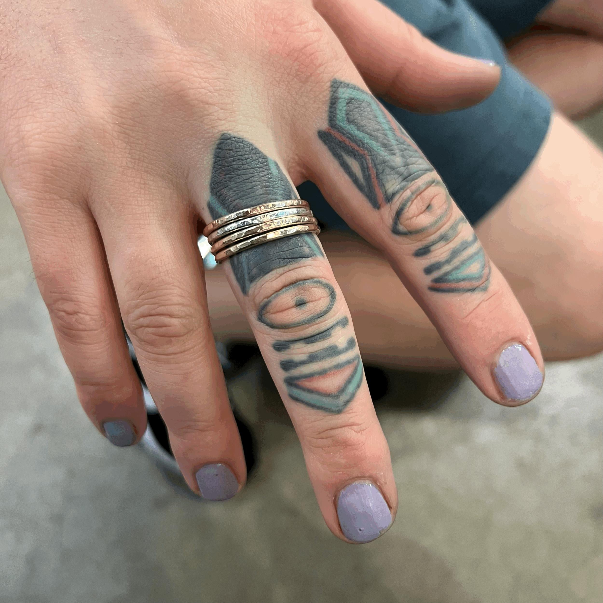 First Tattoo. Wedding Band w/ my wife's eye color. Rob Knight / Atlanta, GA  / Memorial Tattoo : r/tattoos